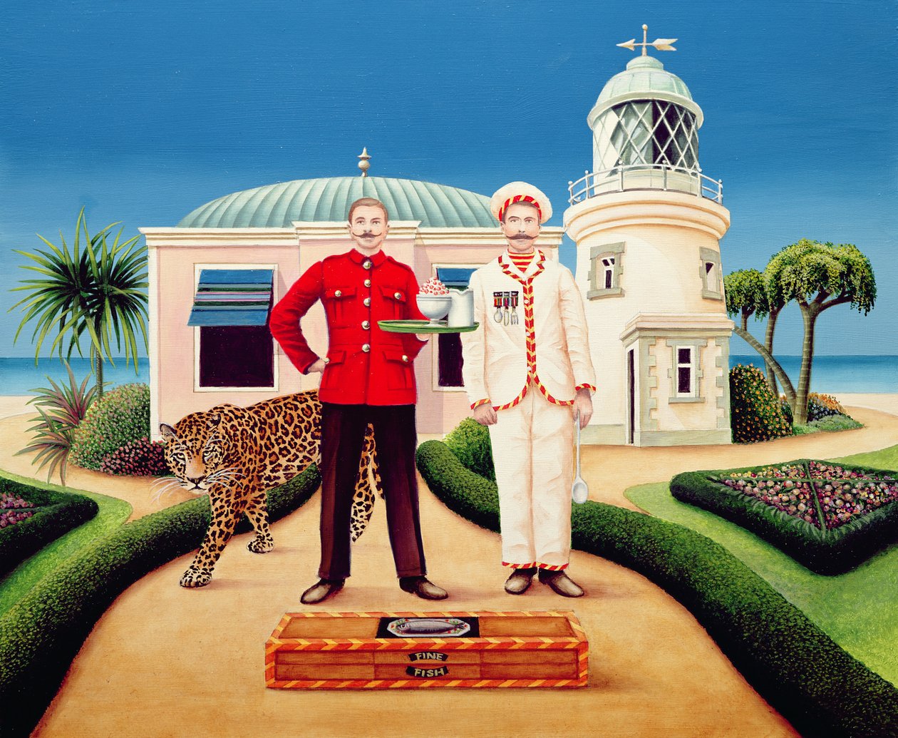 Aşçı ve Garson, 1996 (gemide akrilik) by Anthony Southcombe