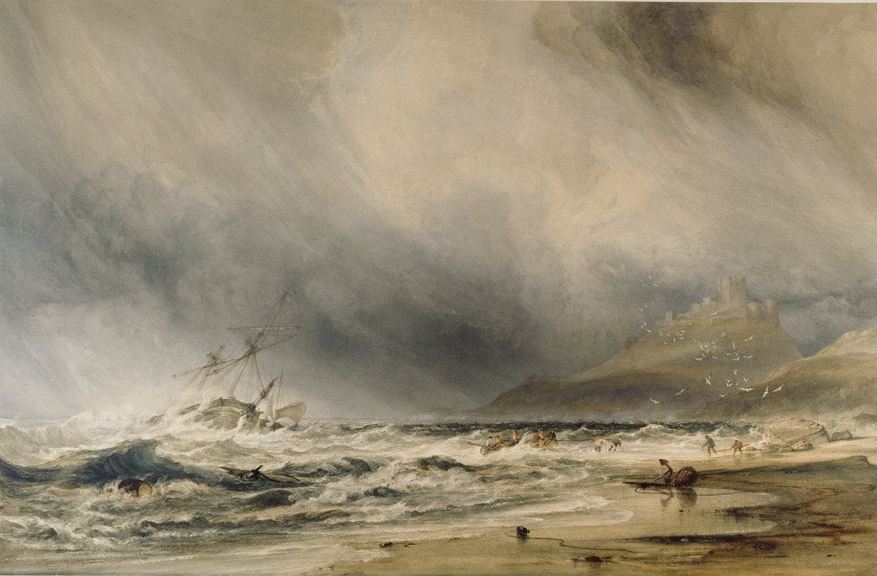Bamburgh Kalesi, 1852 by Anthony Vandyke Copley Fielding