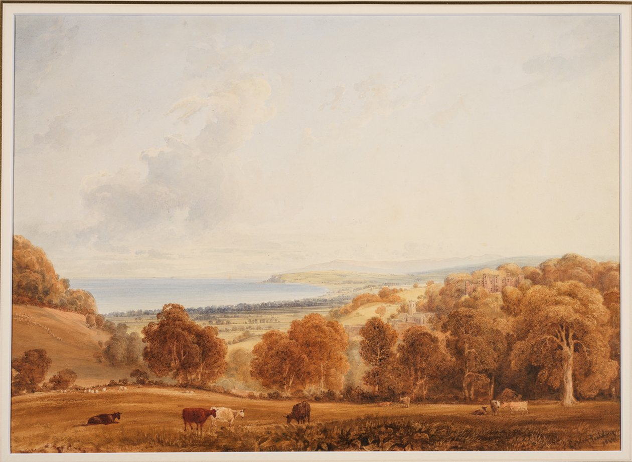 Dunster, Somerset#39;in uzaktan görünümü by Anthony Vandyke Copley Fielding