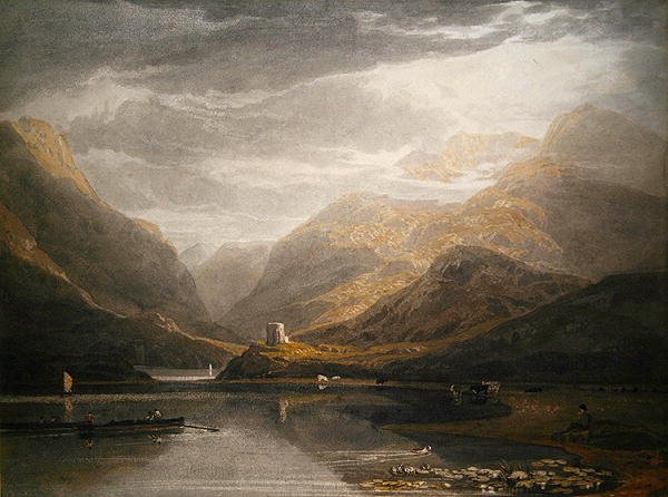 Dolbadarn Kalesi (kağıt üzerine sulu boya) by Anthony Vandyke Copley Fielding