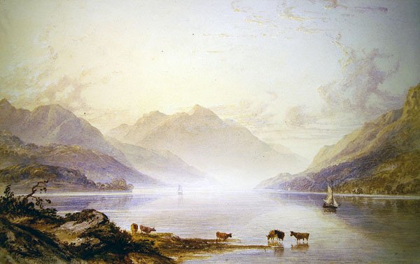 Şafakta Loch Lomond (tuval üzerine yağlı boya) by Anthony Vandyke Copley Fielding