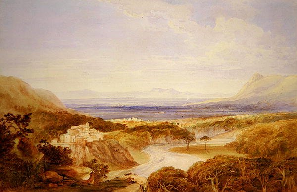 River View (kağıt üzerine kalem üzerine sulu boya) by Anthony Vandyke Copley Fielding
