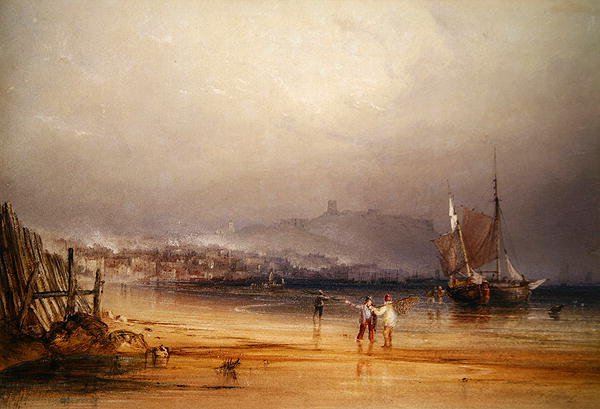 Scarborough (kağıt üzerine sulu boya) by Anthony Vandyke Copley Fielding