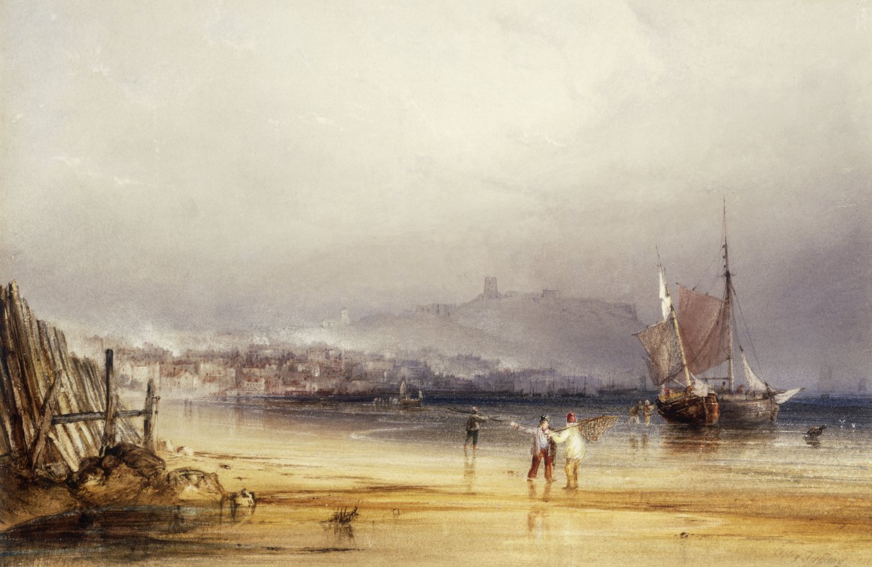 Güneyden Scarborough Kalesi, 1838 by Anthony Vandyke Copley Fielding