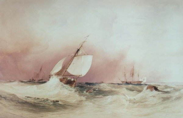Güney Sahili açıklarında deniz manzarası by Anthony Vandyke Copley Fielding