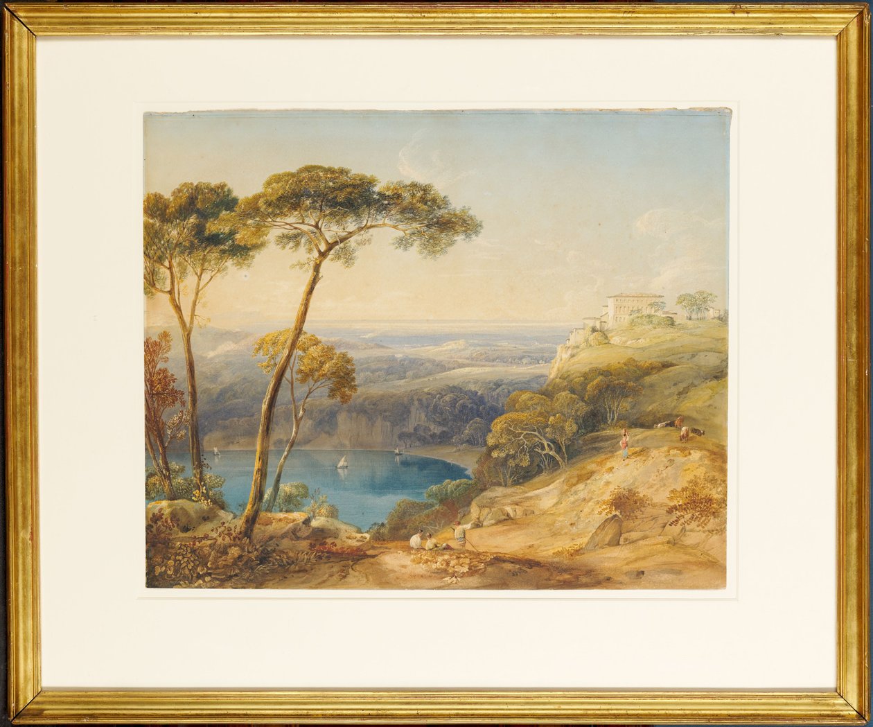 Nemi Gölü (kağıt üzerine sulu boya) by Anthony Vandyke Copley Fielding