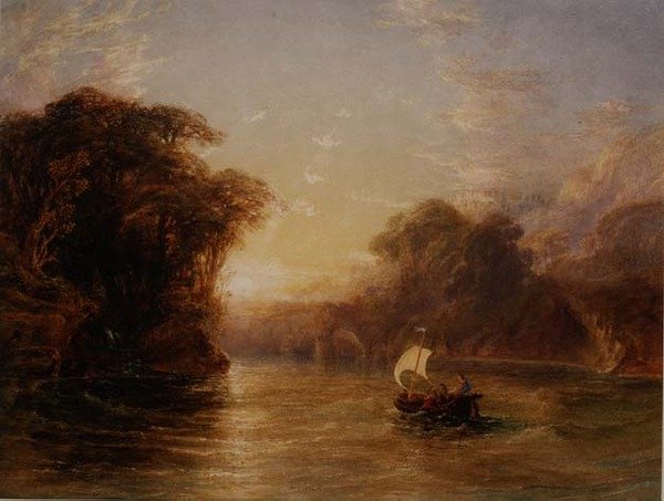Büyülü Teknede Ubaldo ve Carlo by Anthony Vandyke Copley Fielding