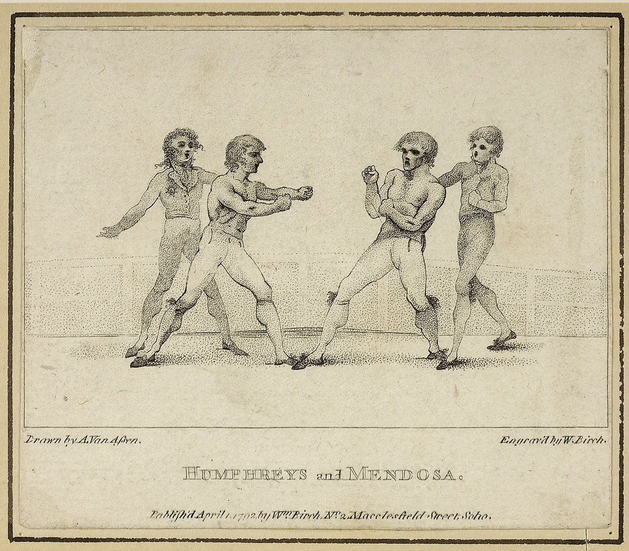 Humphreys ve Mendoza, William Birch tarafından oyulmuş, 1792