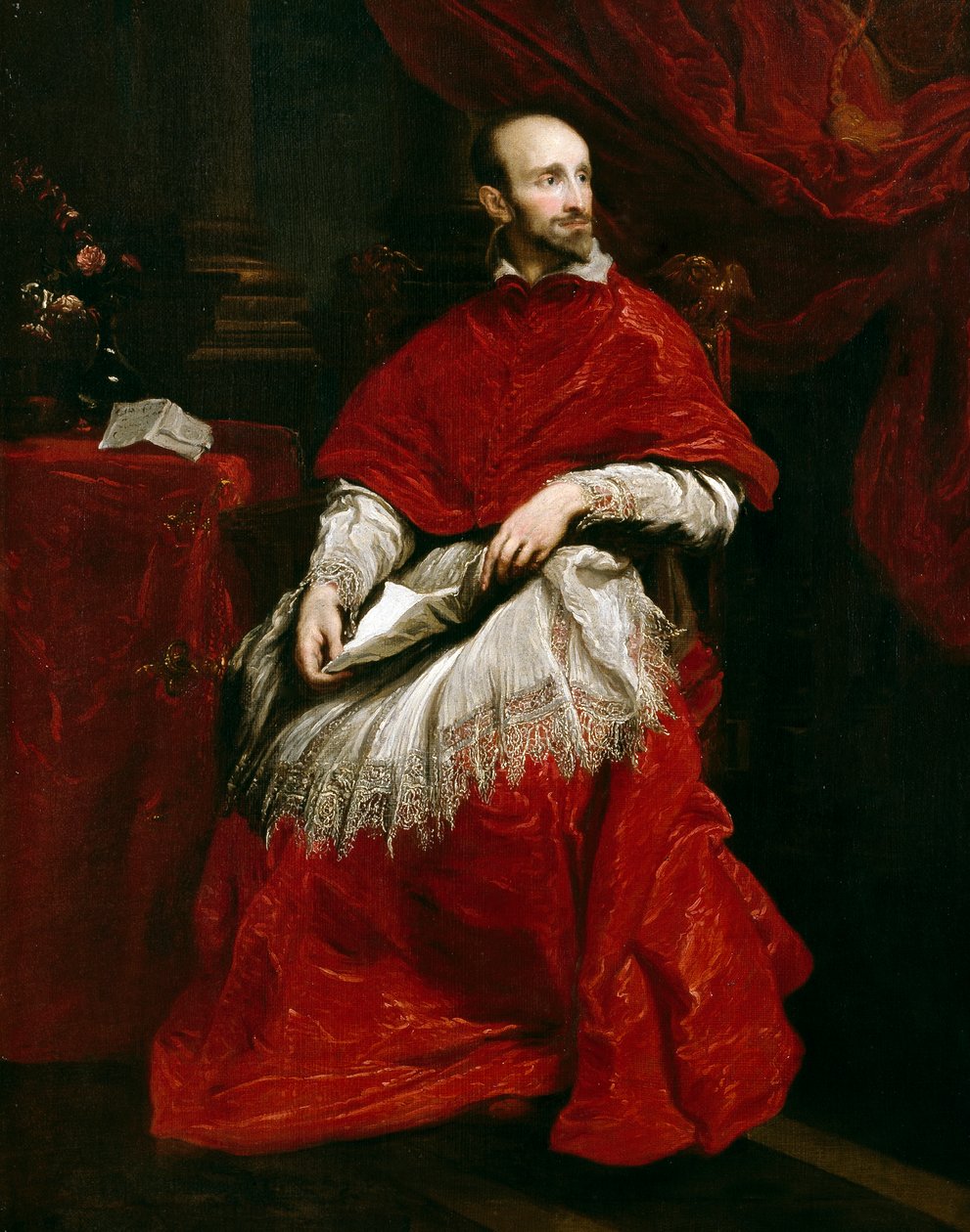 Kardinal Bentivoglio (tuval üzerine yağlıboya) by Anthony van (after) Dyck