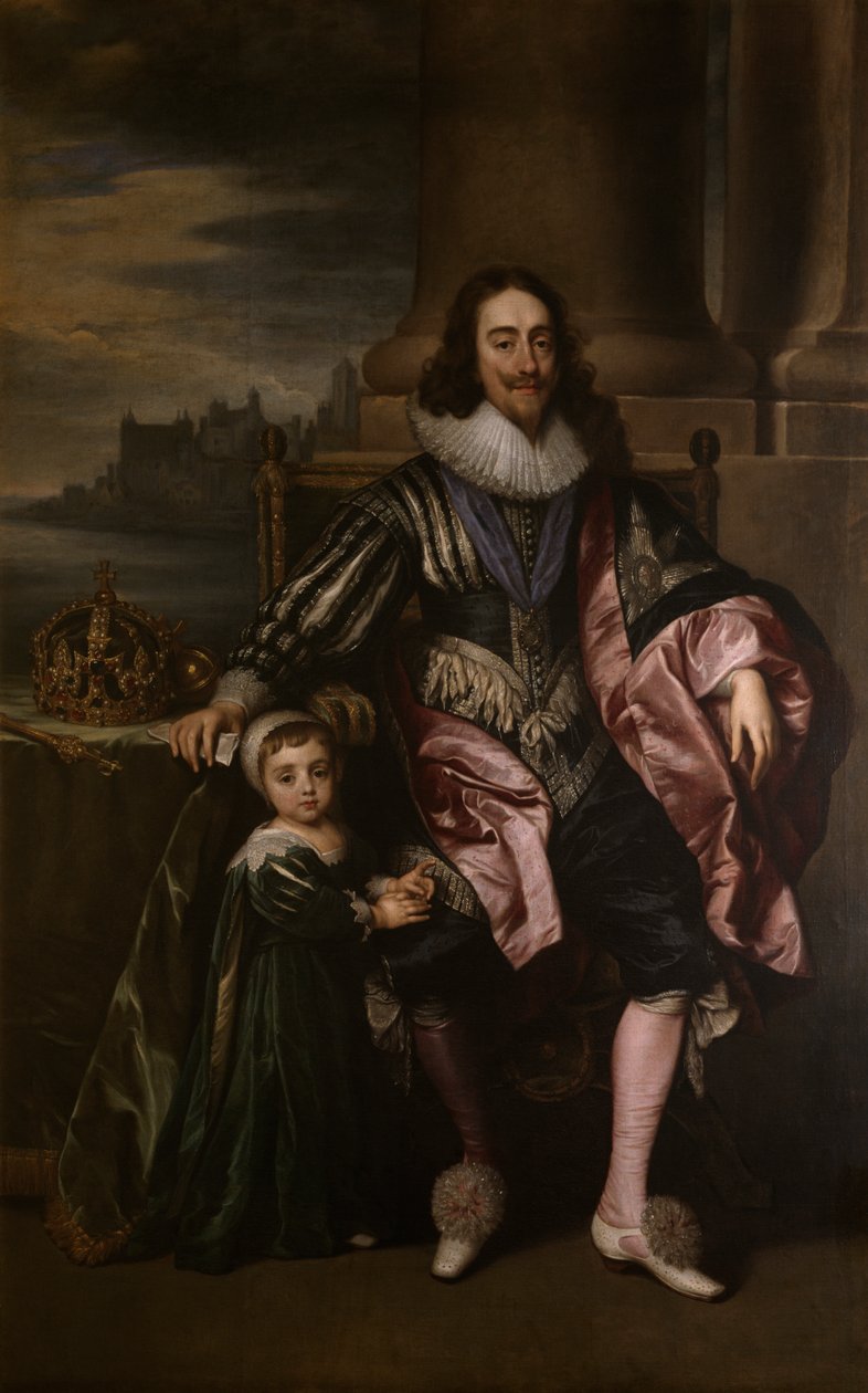 Kral I. Charles ve Prens Charles (tuval üzerine yağlıboya) by Anthony van (after) Dyck