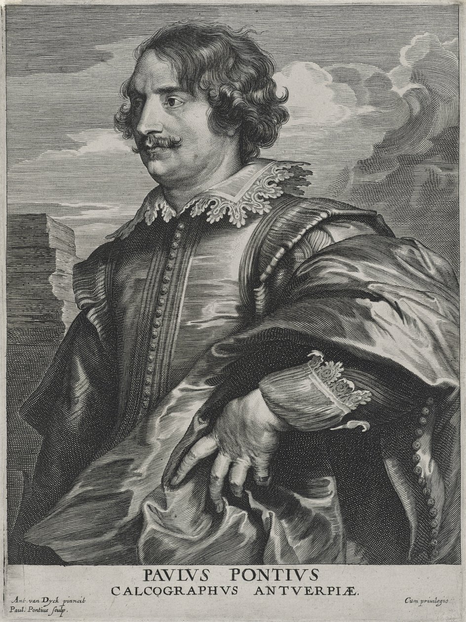 Paulus Pontius (kağıt üzerine gravür) by Anthony van (after) Dyck