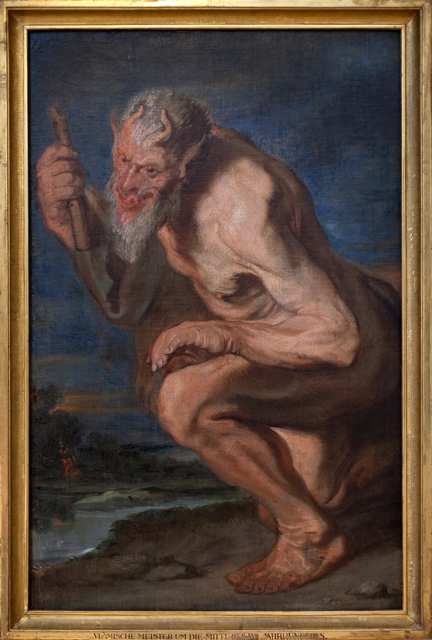 Marsyas aulos ile diz çöküyor. Antoine (Antoine veya Antoon veya Anton) Van Dyck