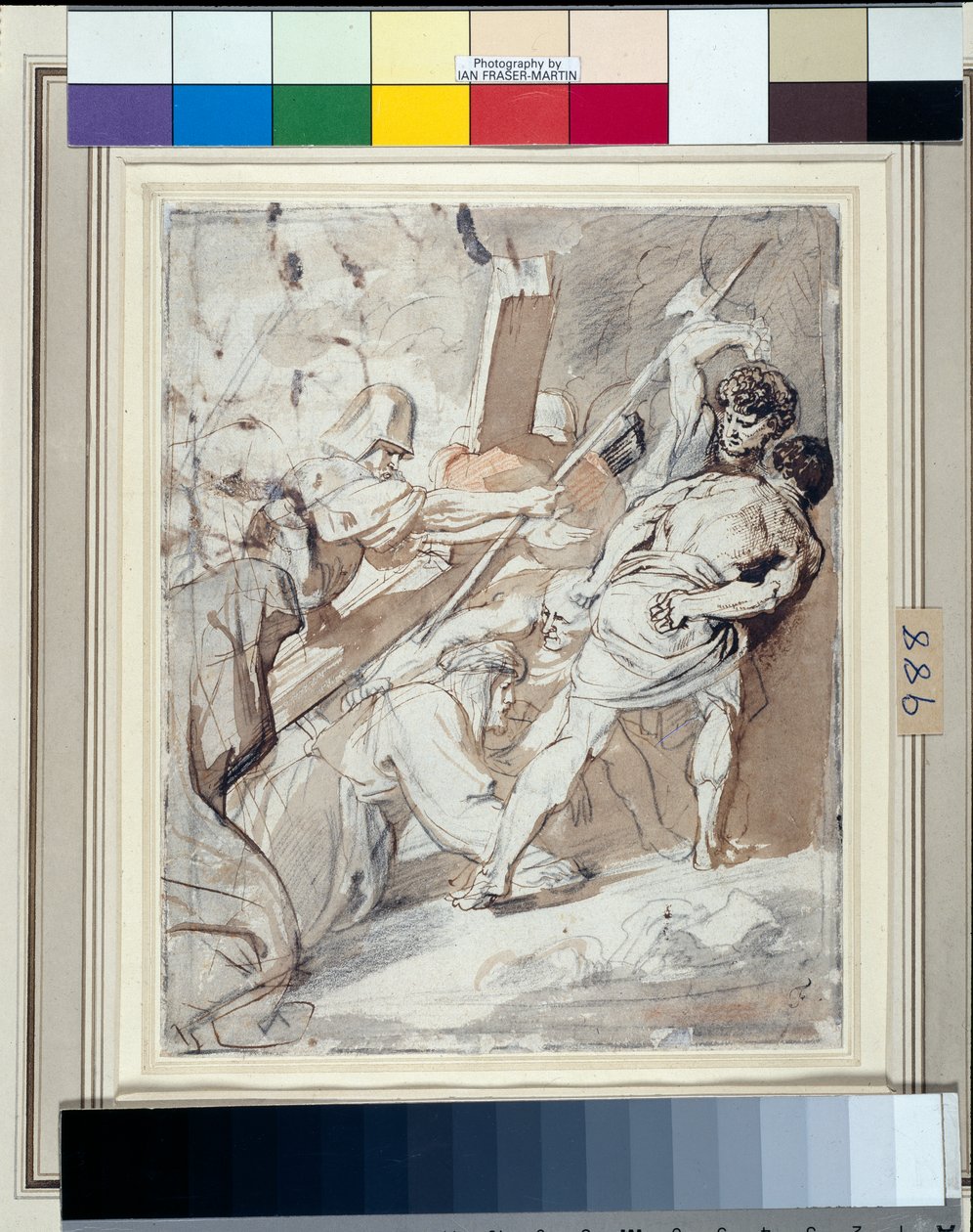 Haçı Taşıyan İsa (kağıt üzerinde tebeşir üzerine yıkamalı kalem ve mürekkep) by Anthony van Dyck