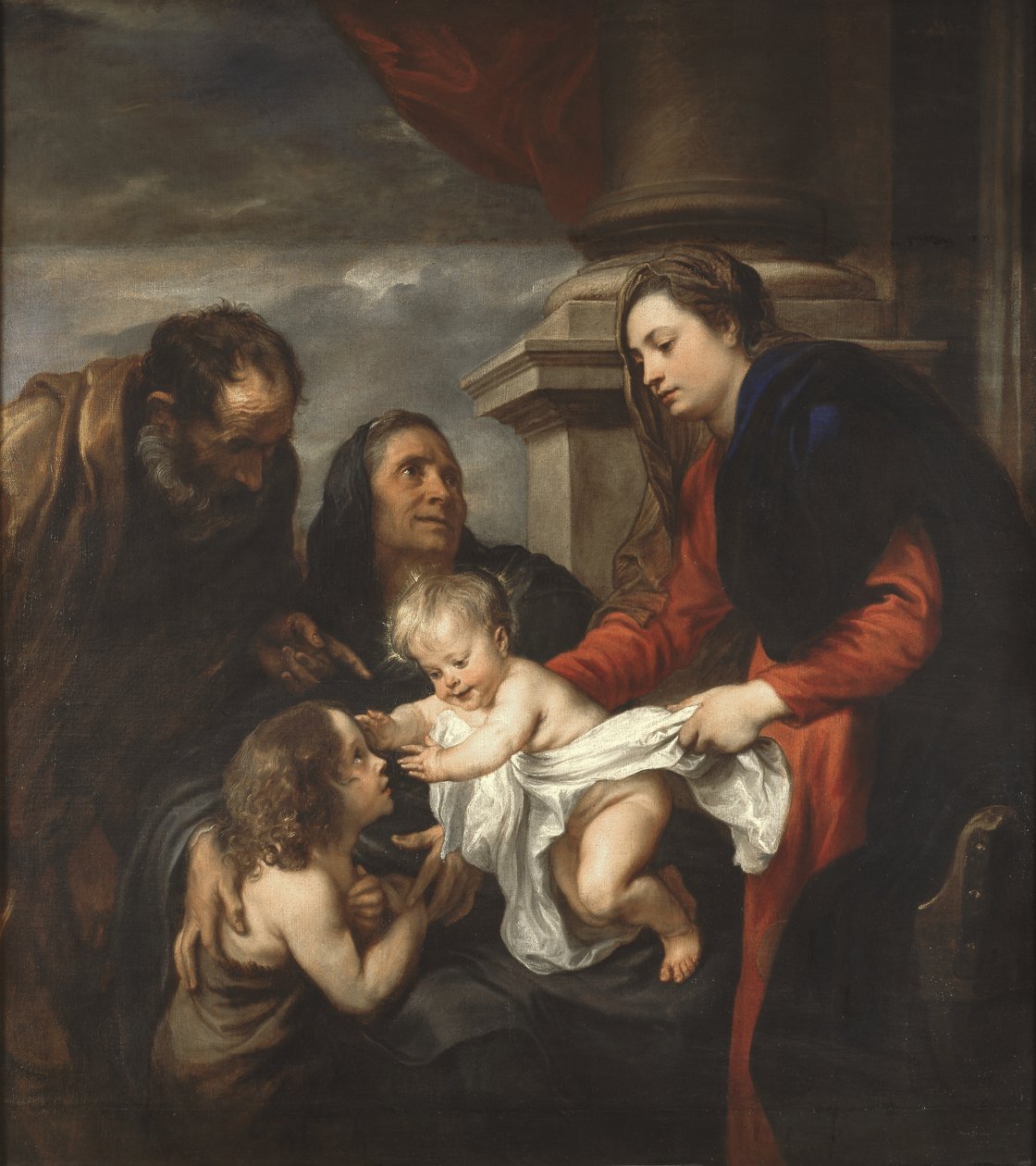 Aziz Elizabeth ve Aziz John ile Kutsal Aile, c. 1621-25 by Anthony van Dyck