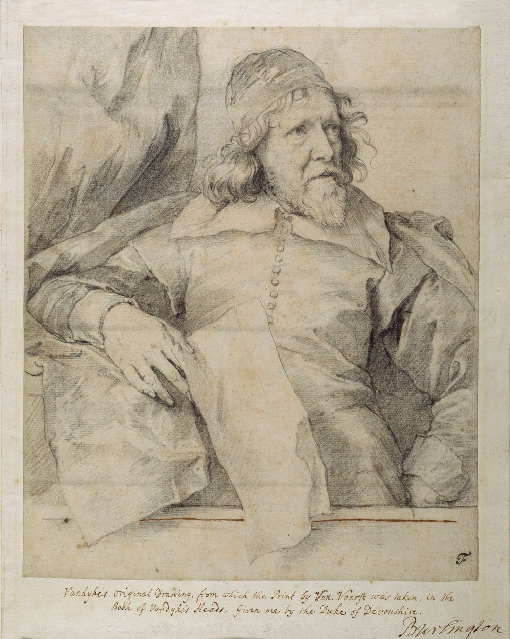 Inigo Jones (kağıt üzerinde siyah tebeşir) by Anthony van Dyck
