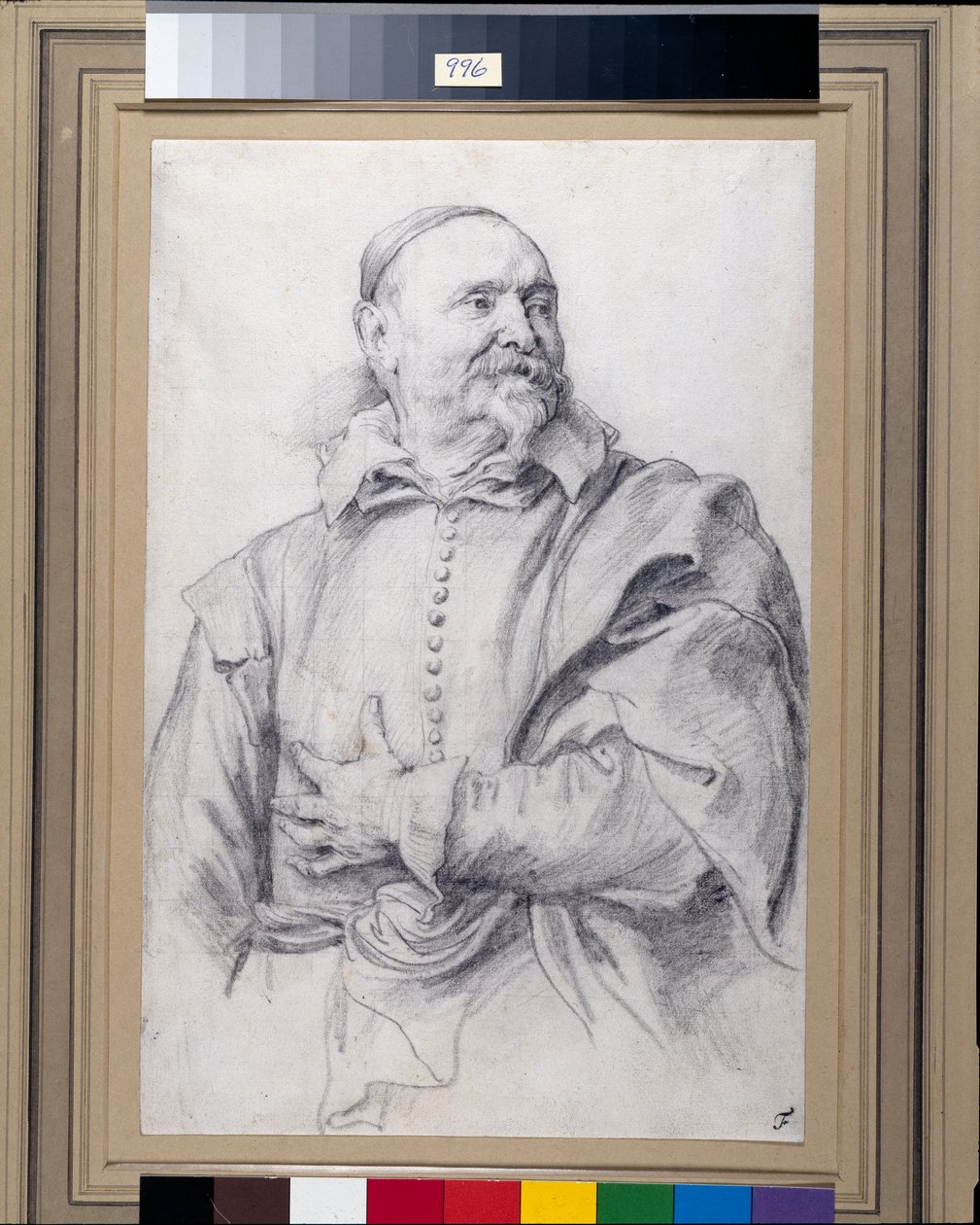 Jan Snellincx (beyaz kağıt üzerine siyah tebeşir) by Anthony van Dyck