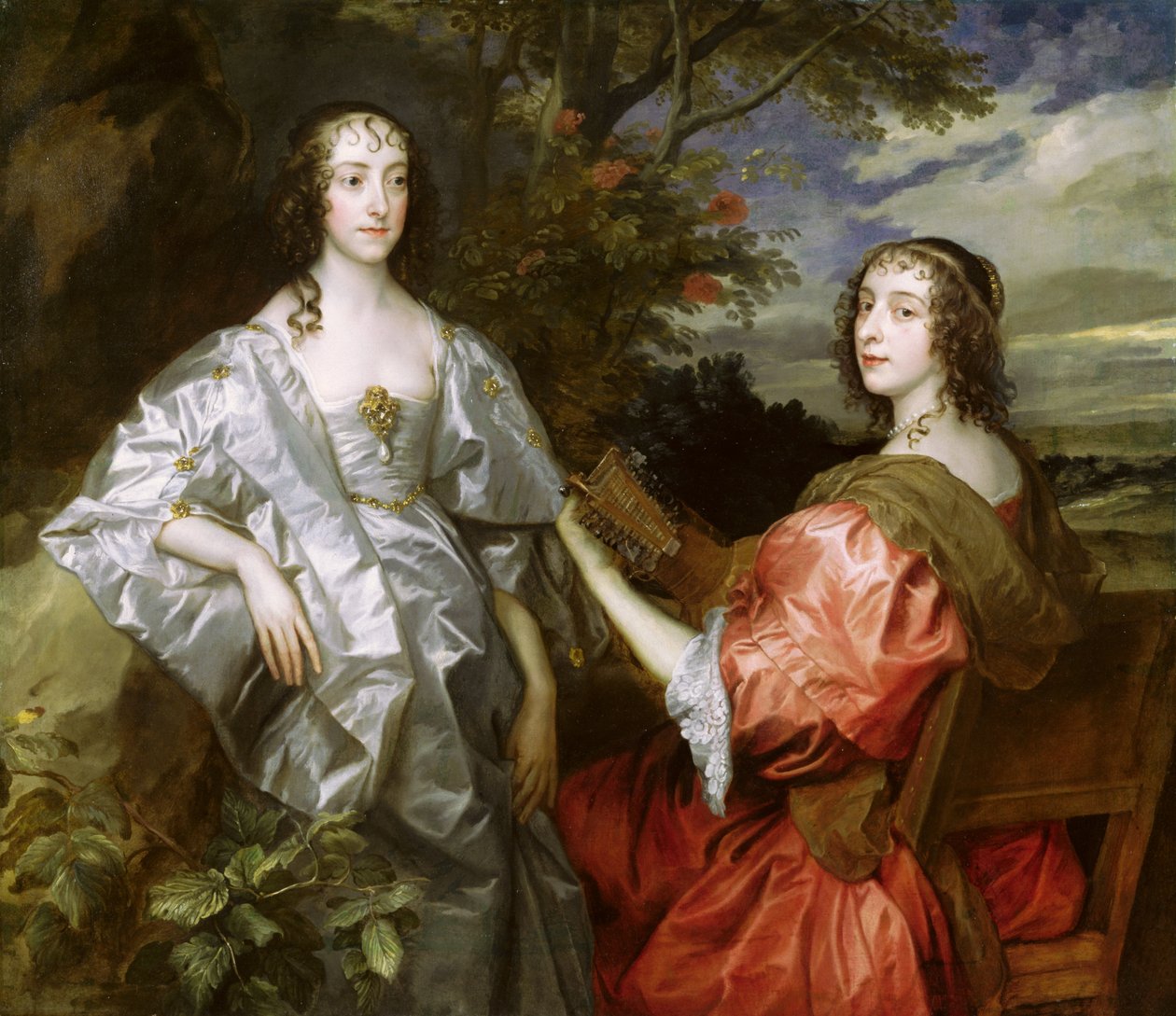 Katherine (1609-67) Chesterfield Kontesi ve Lucy (d.1608) Huntingdon Kontesi, c.1636-40 by Anthony van Dyck