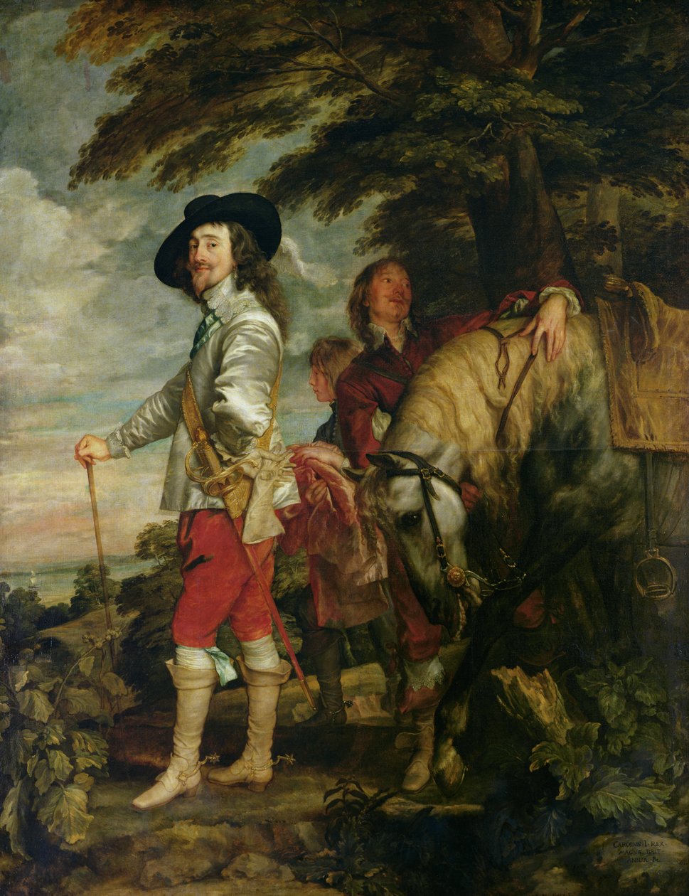 Hunting dışında İngiltere Kralı I. Charles (1600-49), c.1635 by Anthony van Dyck