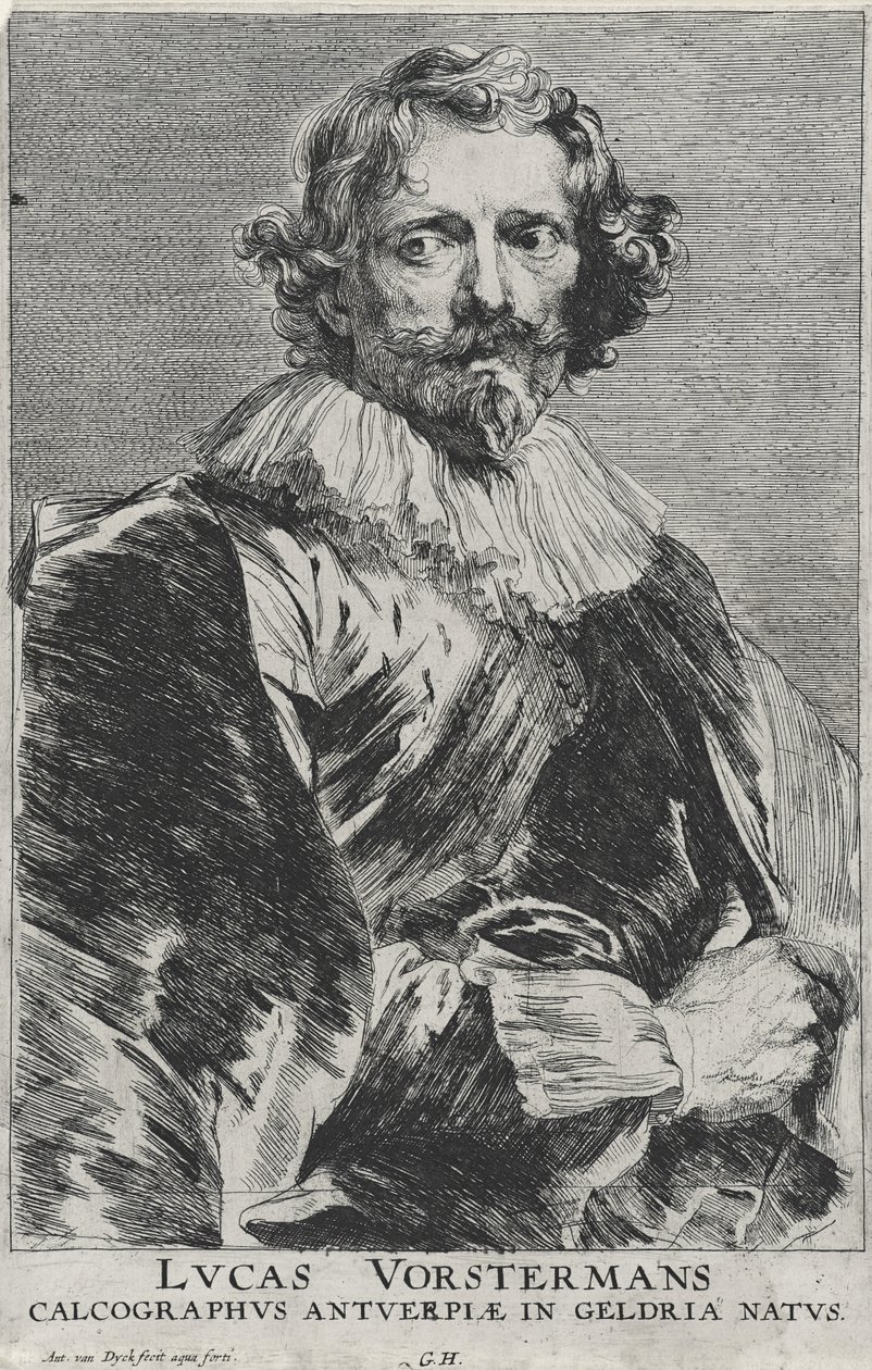 Lucas Vosterman, 1628-1632 (gravürlü kağıt üzerine gravür) by Anthony van Dyck