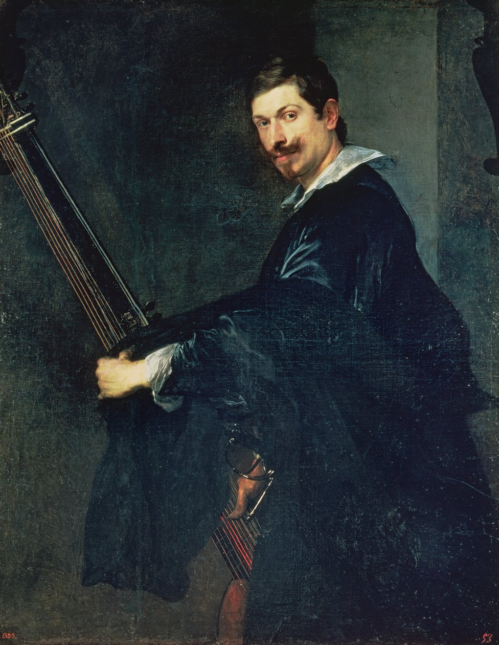 Udlu adam, İngiliz sarayında bir lavtacı olan müzisyen Jacob Gaultier'in portresi by Anthony van Dyck