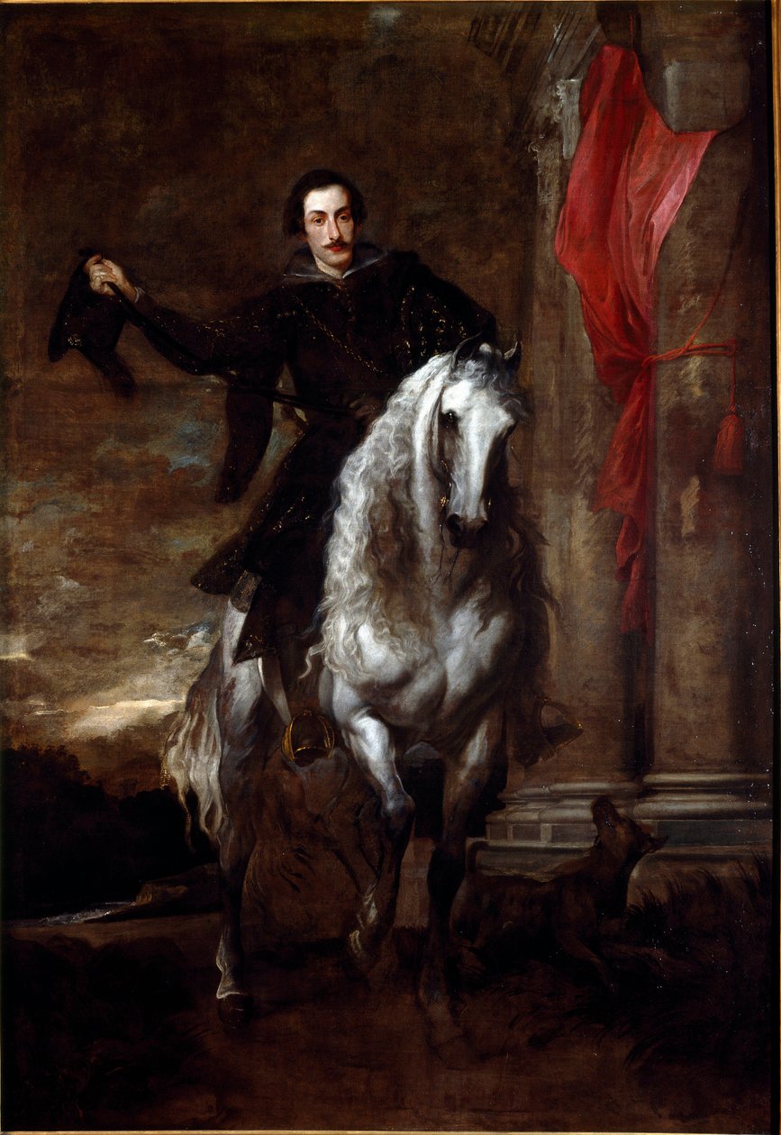 Anton Giulio Brignole Satışının Portresi (Brignole-Sale) At Boyama Antonie Van Dyck (1599-1641) 1621-1625 Dim.288x201 cm Genler, Galleria di Palazzo Rosso by Anthony van Dyck