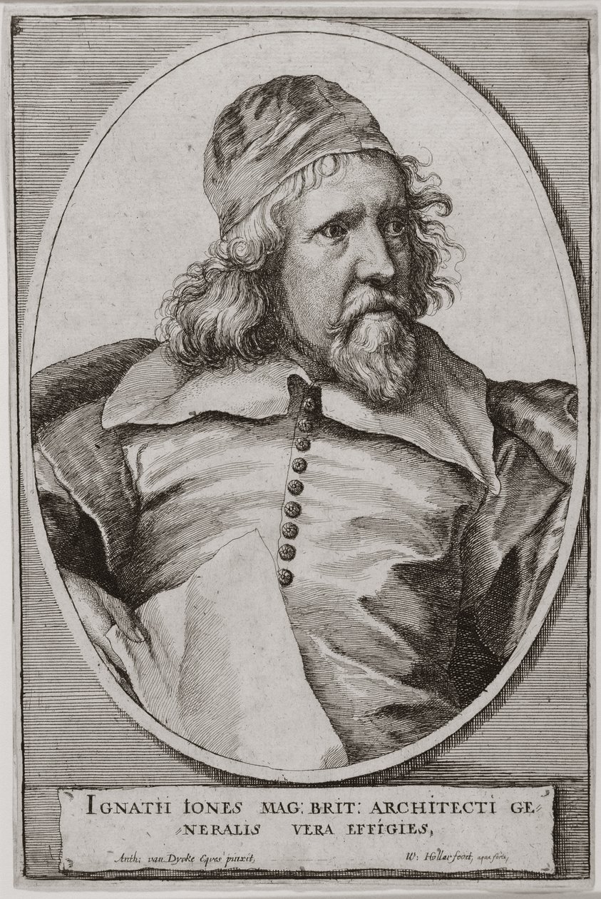 Wenceslaus Hollar (1607-77) tarafından oyulmuş Inigo Jones (1573-1652) portresi 1655 by Anthony van Dyck