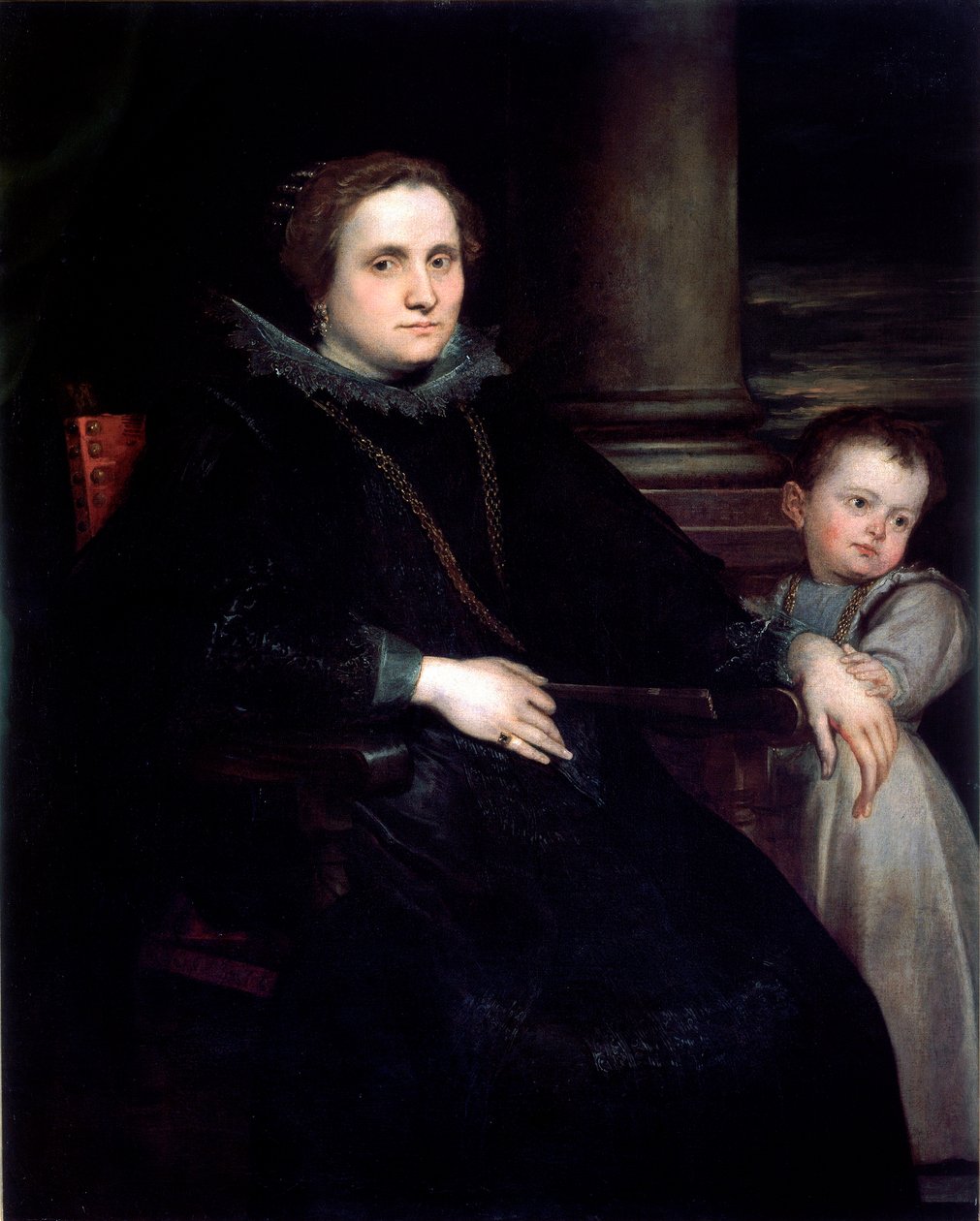 Çocuklu Kadın Portresi Resim Antonie Van Dyck (1599-1641) 1626 Dim.160x140 cm Genler, Palazzo Spinola Ulusal Galerisi by Anthony van Dyck