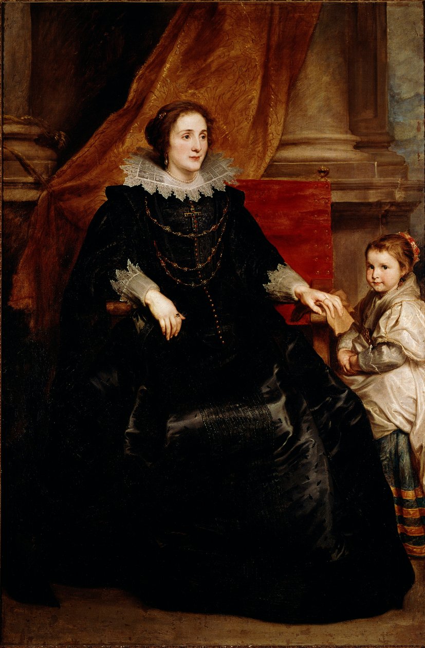 Kaliteli bir bayanın ve kızının portresi Antoine (Antoon veya Anton) Van Dyck tarafından Tablo (1599-1641) by Anthony van Dyck