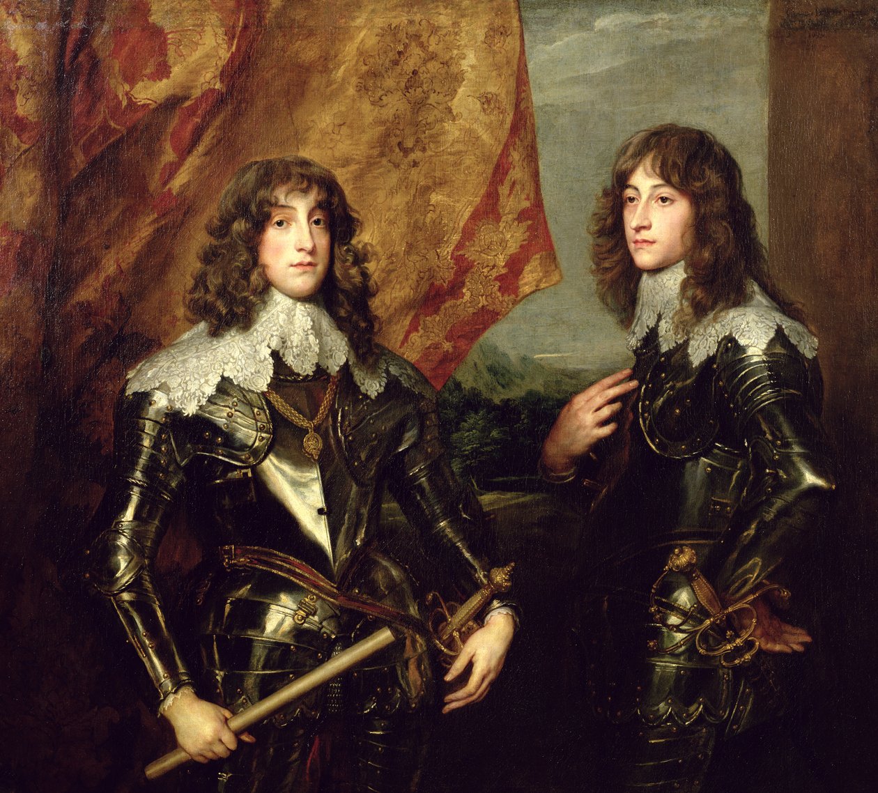 Prens Charles Louis (1617-80) Seçmen Palatine ve Pfalz Prensi Rupert (1619-82), 1637 by Anthony van Dyck