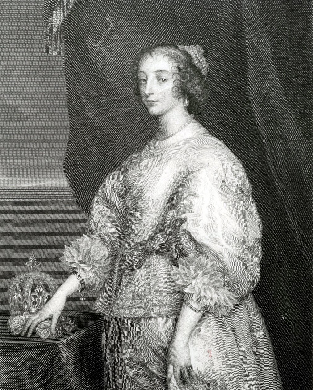 Queen Henrietta Maria, 1851  by Anthony van Dyck