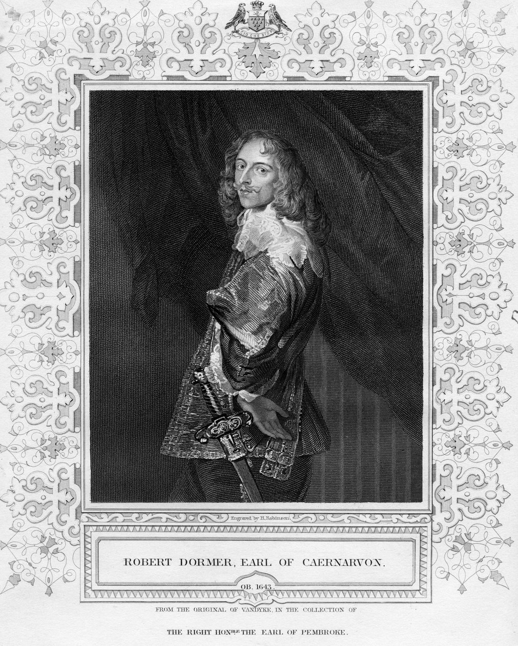 Robert Dormer, Carnarvon Kontu, H. Robinson tarafından yapılan baskı, 