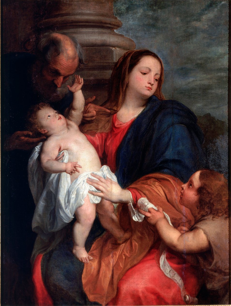 Antonie Van Dyck (1599-1641) tarafından Kutsal Aile Tablosu 1621-1625 yakl. Güneş. 123x94 cm Genler, koleksiyon Banca Carige by Anthony van Dyck