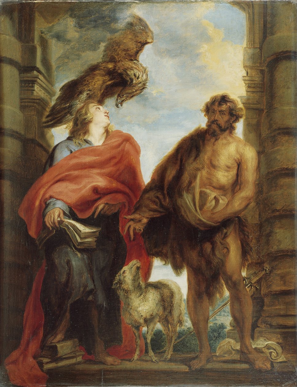 İki Kutsal Aziz John by Anthony van Dyck