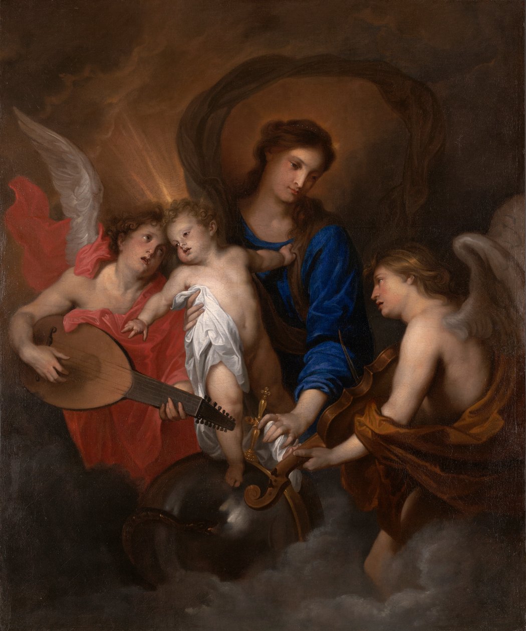 Müzik Yapan Meleklerle Bakire ve Çocuk by Anthony van Dyck