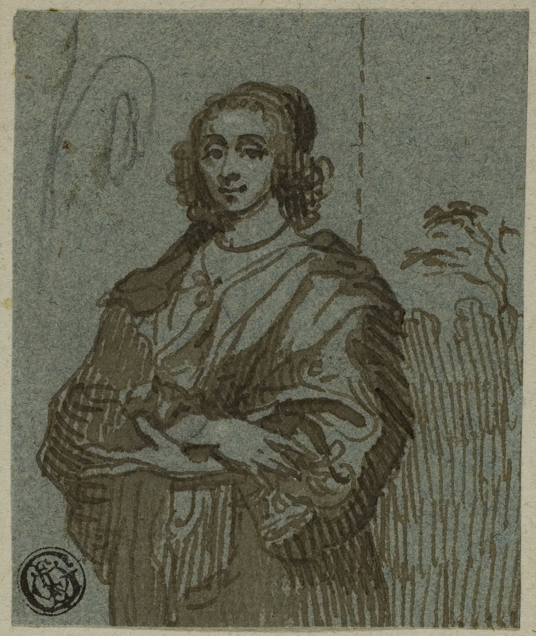Çapraz Kolları Üç Çeyrek Boyda Kadın by Anthony van Dyck