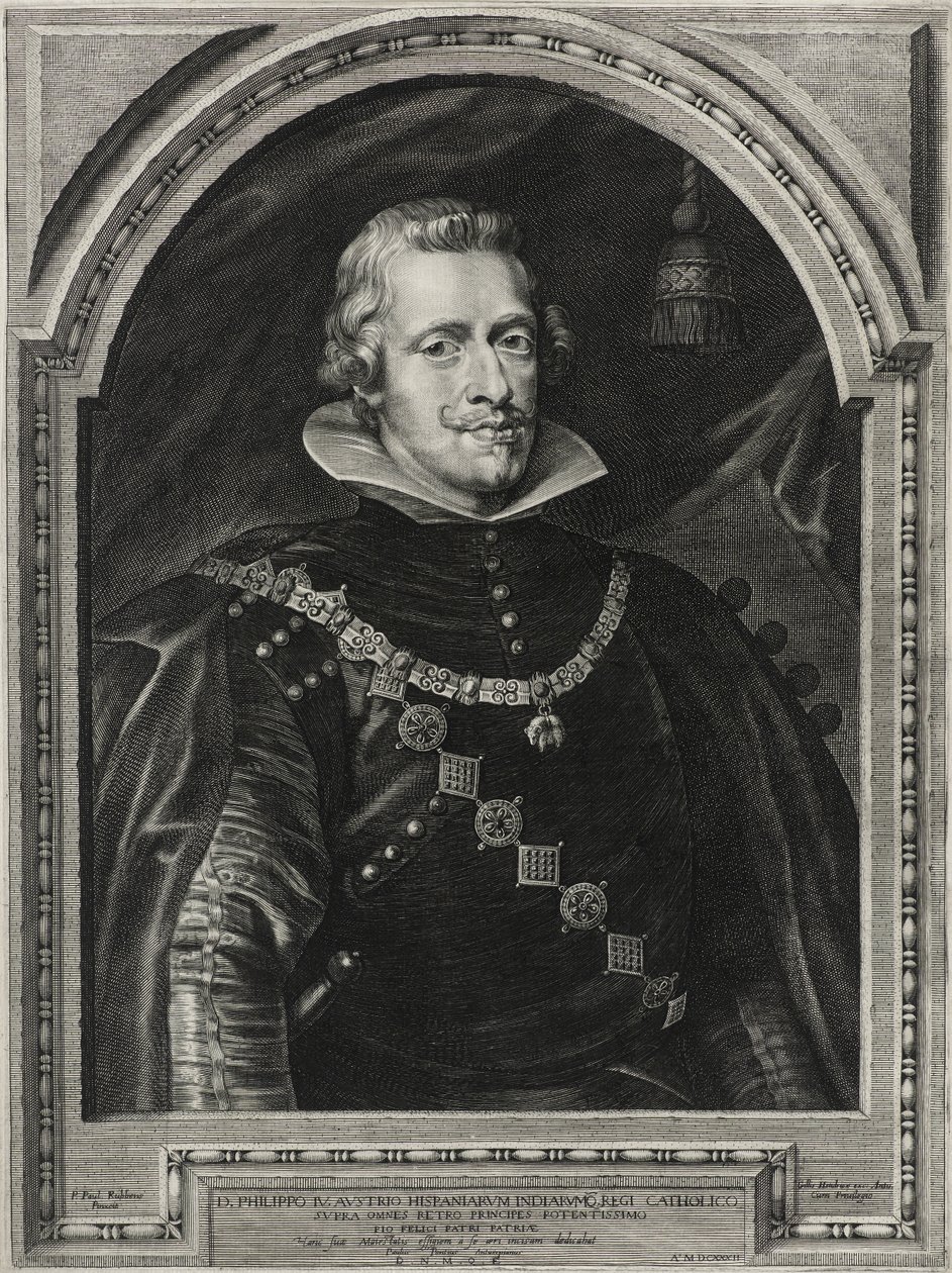 İspanya Kralı IV. Philip, Paulus Pontius (1603-58) tarafından oyulmuş, 1632 (kağıt üzerine gravür) by Anthony van after Dyck