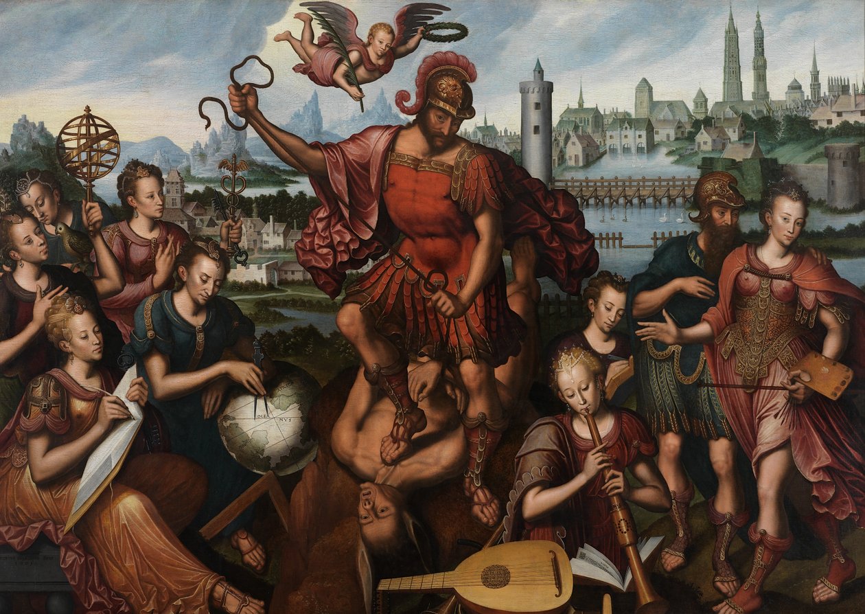 Sanat ve Bilim ile çevrili Mars, Cehaleti Fethediyor by Anthuenis (1536 1613) Claeissins or Claeissens