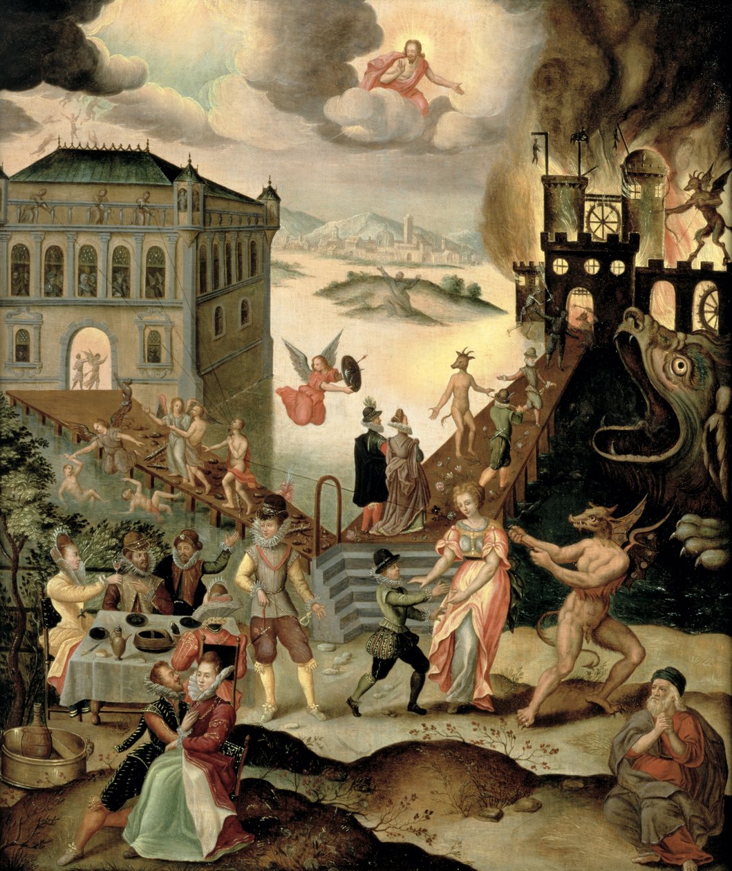 Kötülük ve Erdem Alegorisi by Anthuenis Claeissins or Claeissens