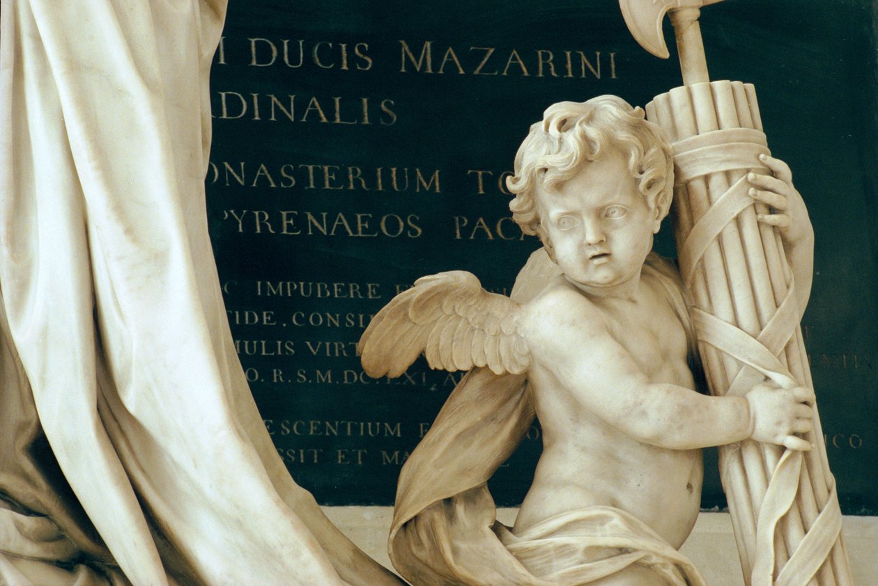 Şapel mermer ve bronz Kardinal Jules Mazarin 1602-61 1689-93 mezarının Detay by Antoine Coysevox