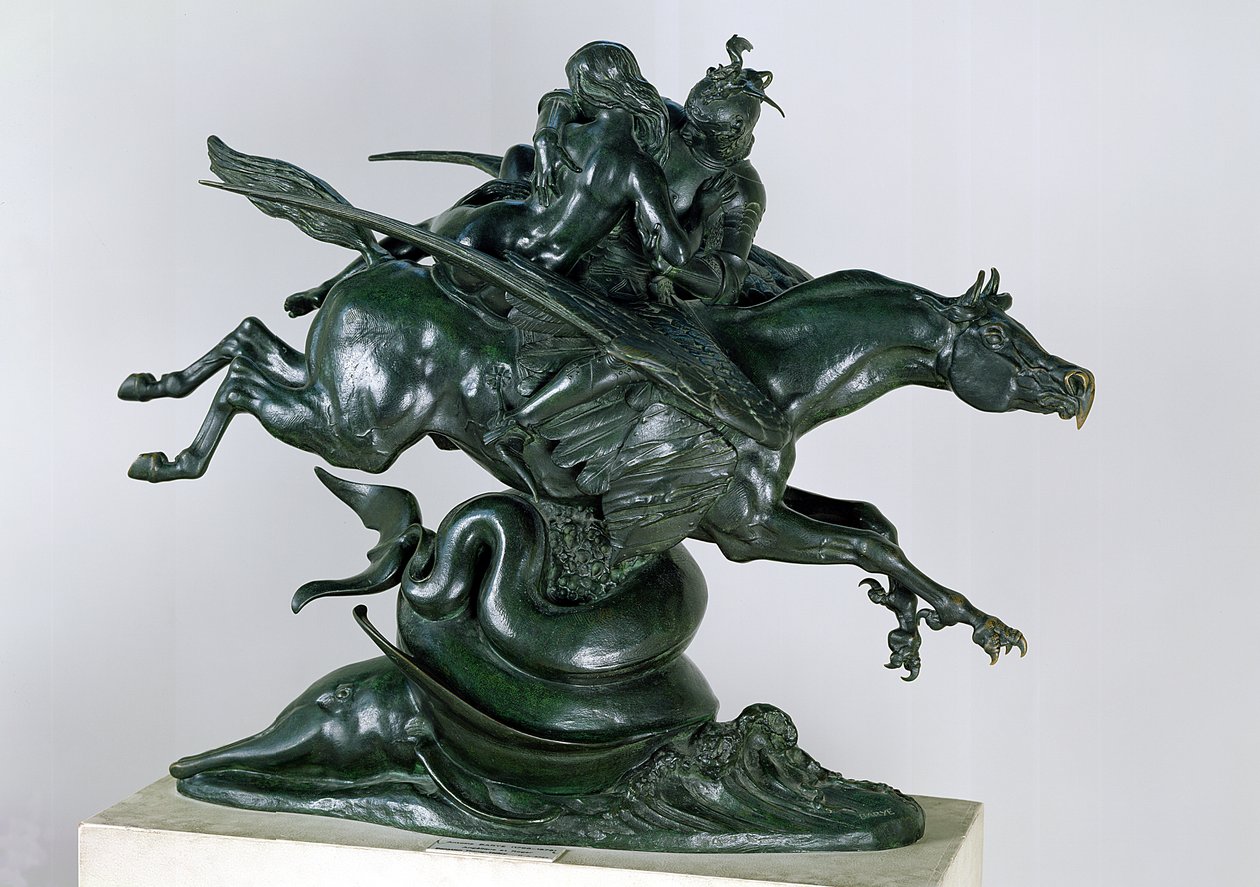Ruggiero ve Angelica (bronz) by Antoine Louis Barye