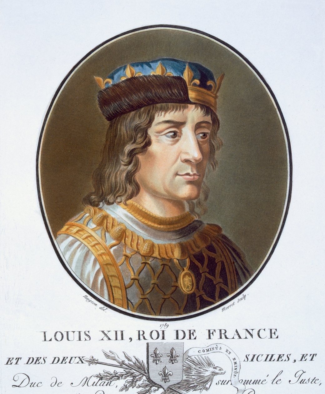 Louis XII, Pierre Blin, 1786-92, Paris (renkli gravür) tarafından yayınlanan 