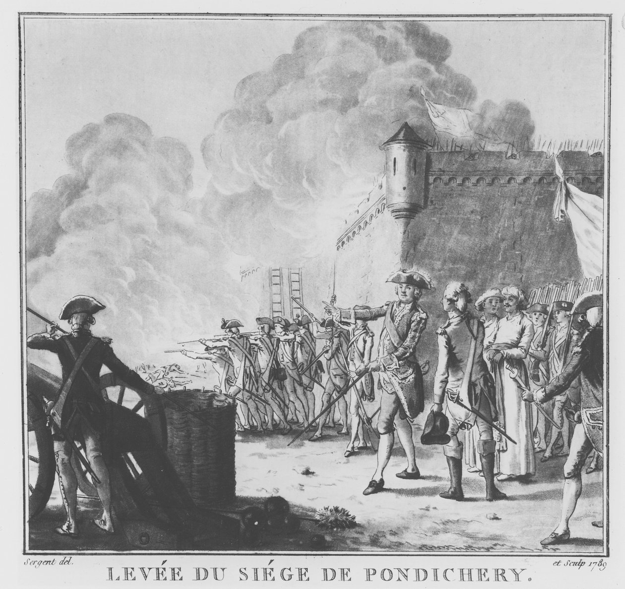 The Raising of the Siege of Pondicherry, 1789 (ayrıca bkz. 169735) by Antoine Louis Francois Sergent Marceau