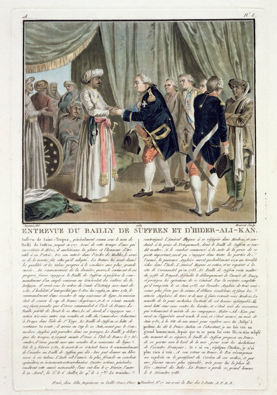 Pierre Andre de Suffren de Saint Tropez (1729-88) ve Haider Ali