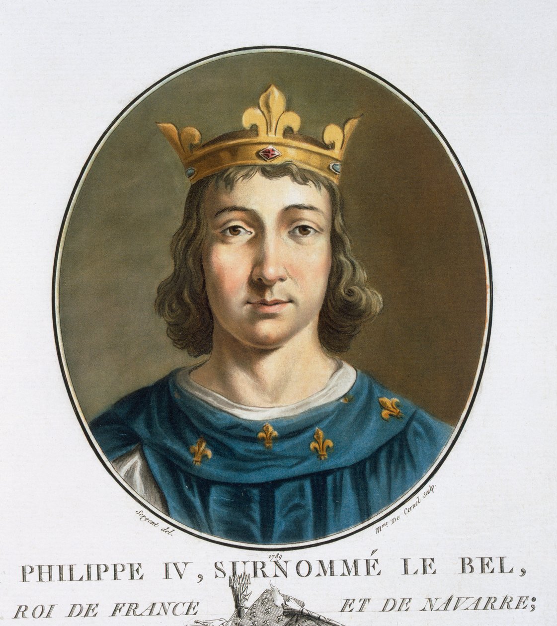 Philippe IV, Pierre Blin, 1786-92, Paris (renkli gravür) tarafından yayınlanan 