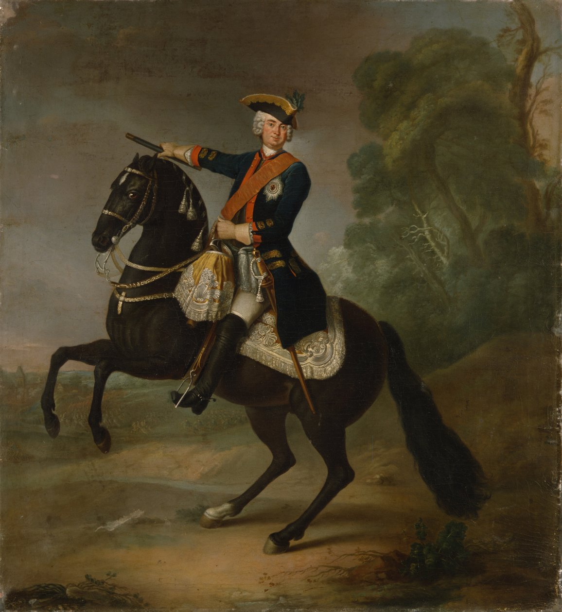 Kurt Christoph Graf von Schwerin on horseback, 1750  by Antoine Pesne