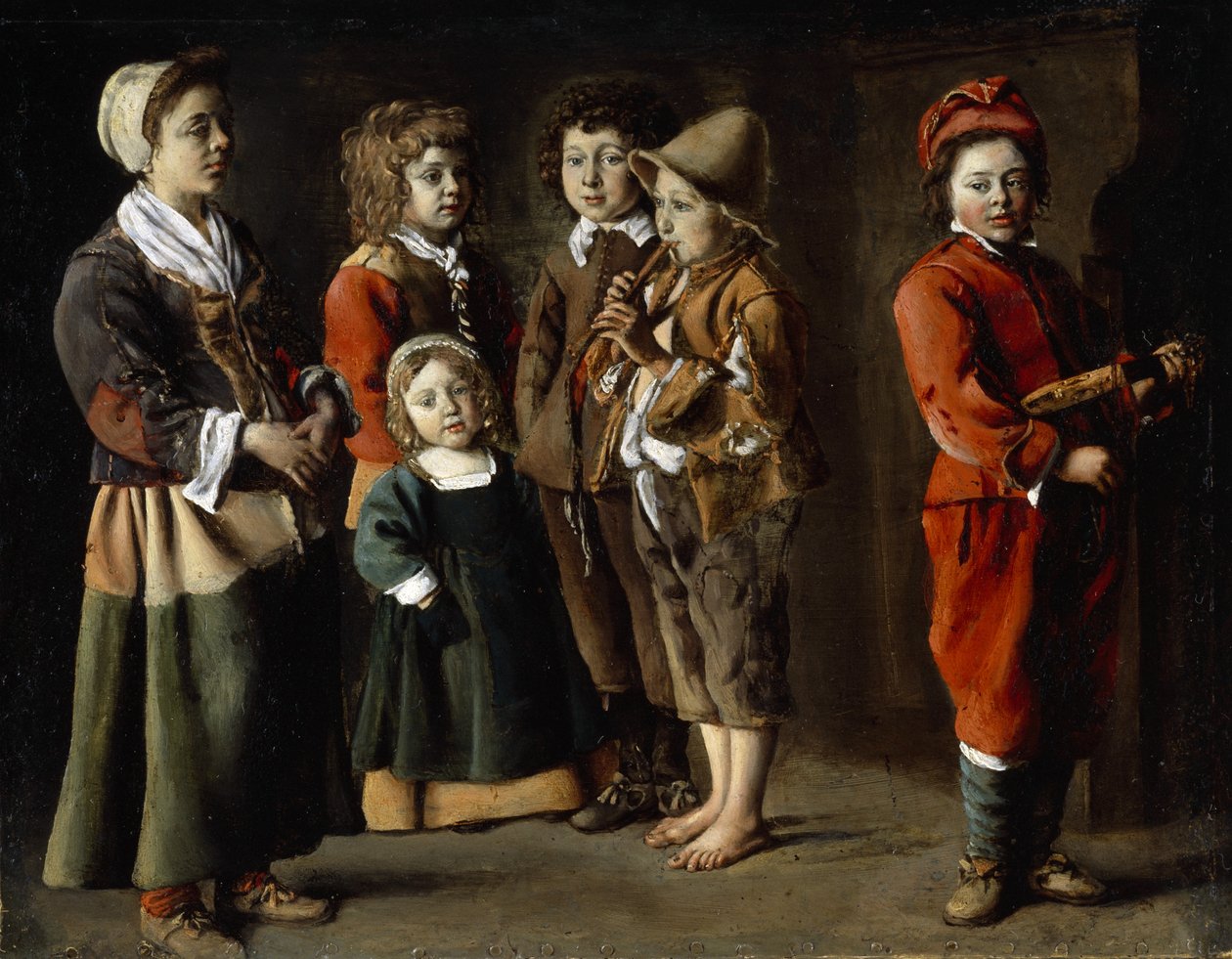 Köylü Çocuklar, c.1630-40 (bakır üzerine yağlı boya) by Antoine (attr. to) Le Nain