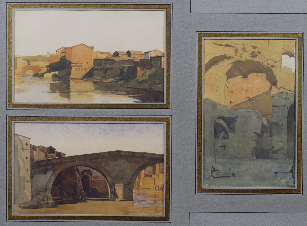 Tiber, Cloaca Maxima ve Ponte Rotto by Antoine Auguste Ernest Herbert or Hebert