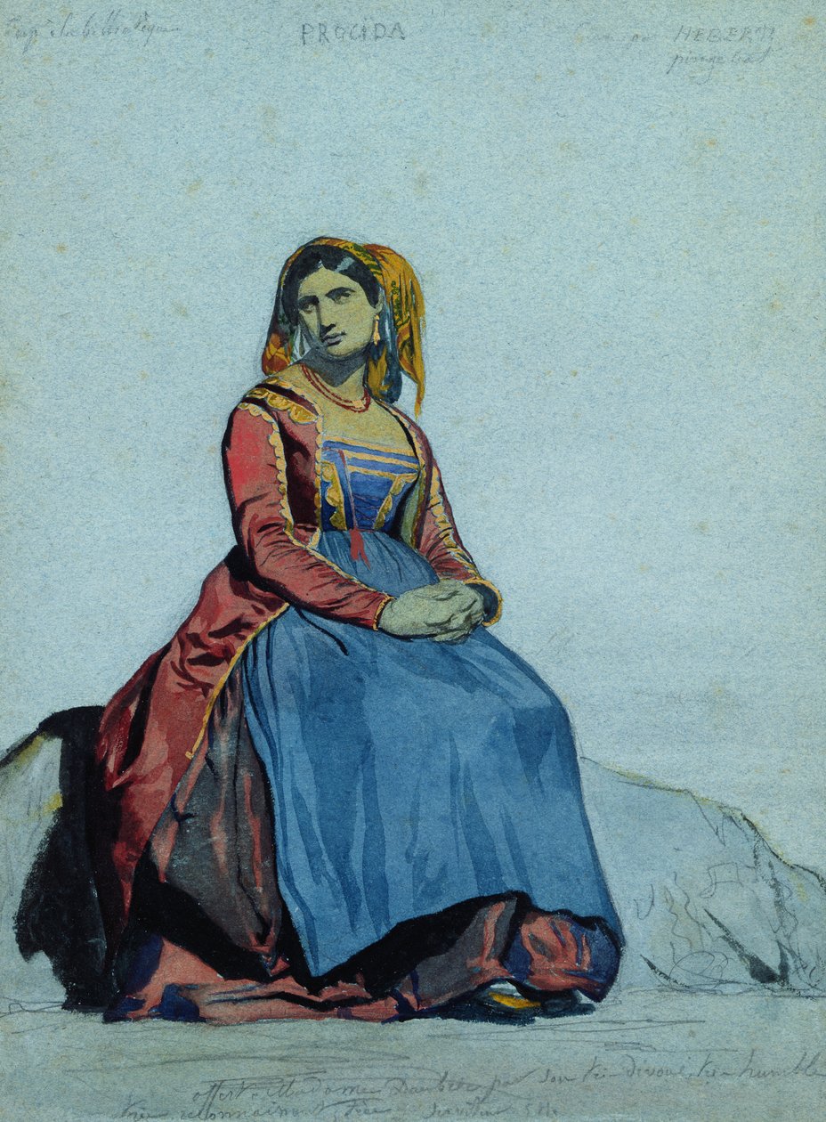 Procidalı Kadın, oturmuş by Antoine Auguste Ernest Herbert or Hebert