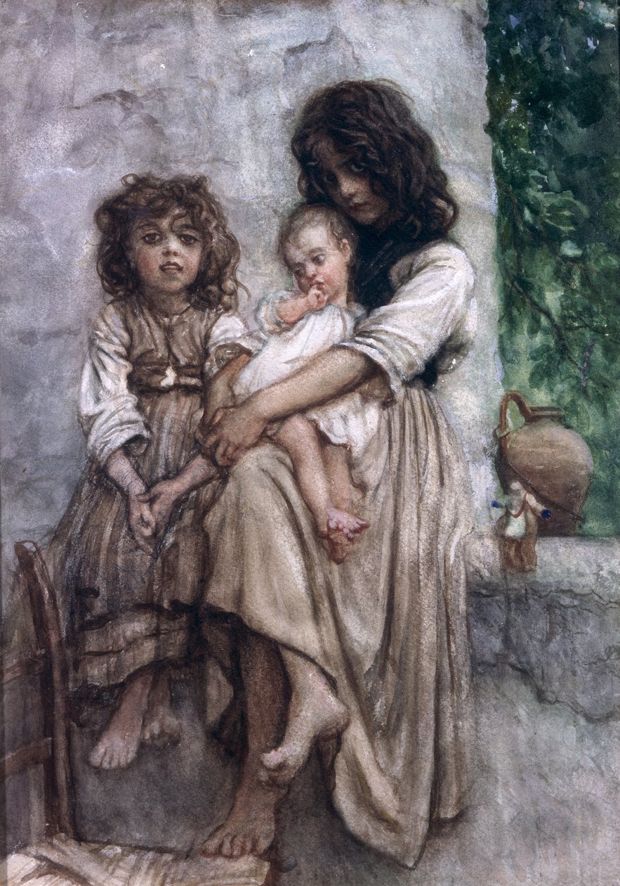 Young girls of Ischia  by Antoine Auguste Ernest Herbert or Hebert