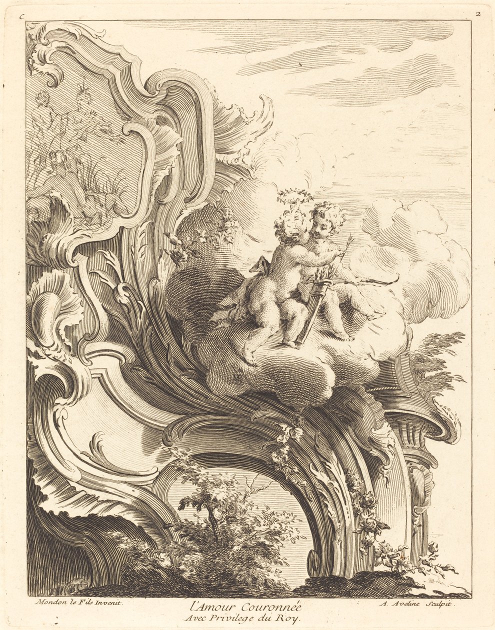 taçlandırılmış aşk by Antoine Aveline after Jean Mondon